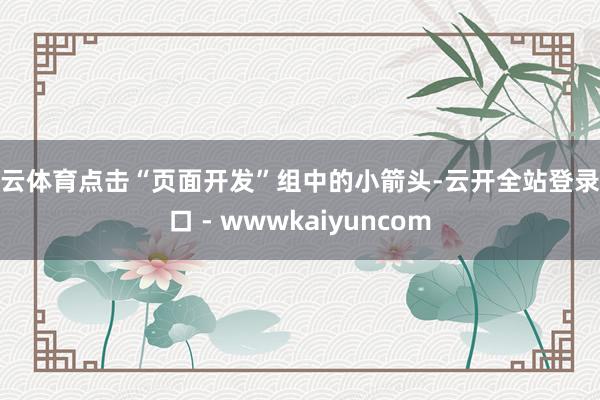 开云体育点击“页面开发”组中的小箭头-云开全站登录入口 - wwwkaiyuncom
