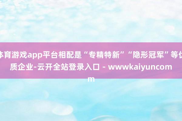 体育游戏app平台相配是“专精特新”“隐形冠军”等优质企业-云开全站登录入口 - wwwkaiyuncom