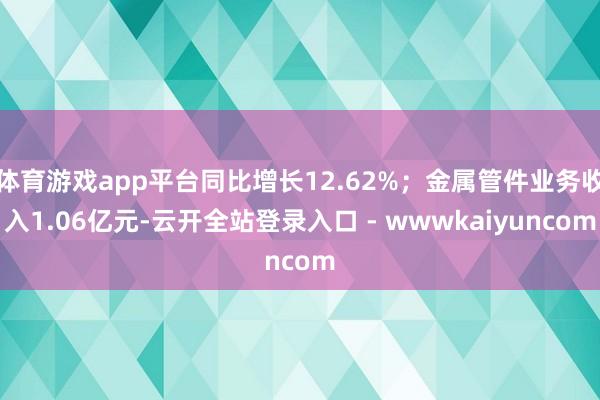 体育游戏app平台同比增长12.62%;金属管件业务收入1.06亿元-云开全站登录入口 - wwwkaiyuncom