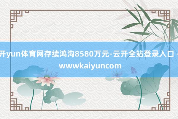 开yun体育网存续鸿沟8580万元-云开全站登录入口 - wwwkaiyuncom