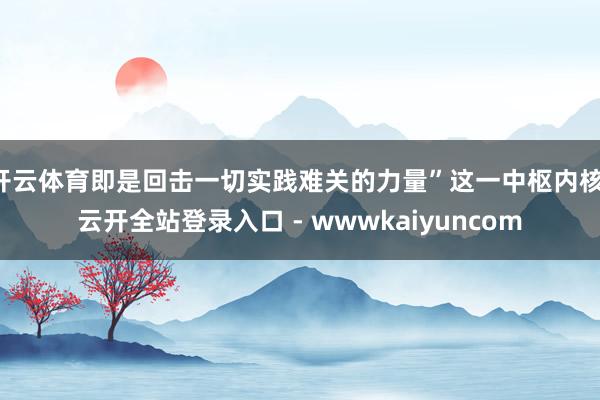 开云体育即是回击一切实践难关的力量”这一中枢内核-云开全站登录入口 - wwwkaiyuncom