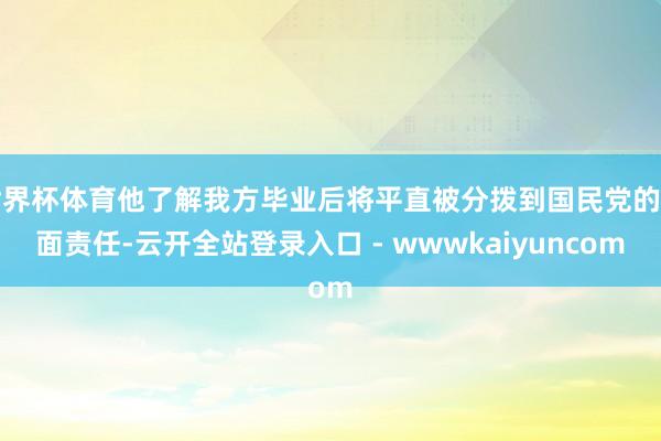 世界杯体育他了解我方毕业后将平直被分拨到国民党的里面责任-云开全站登录入口 - wwwkaiyuncom