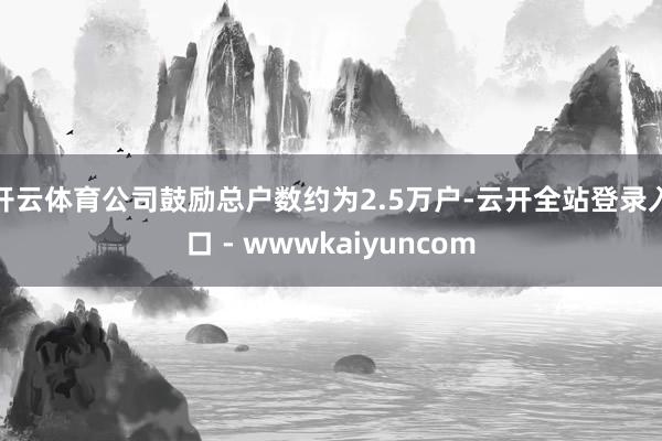 开云体育公司鼓励总户数约为2.5万户-云开全站登录入口 - wwwkaiyuncom