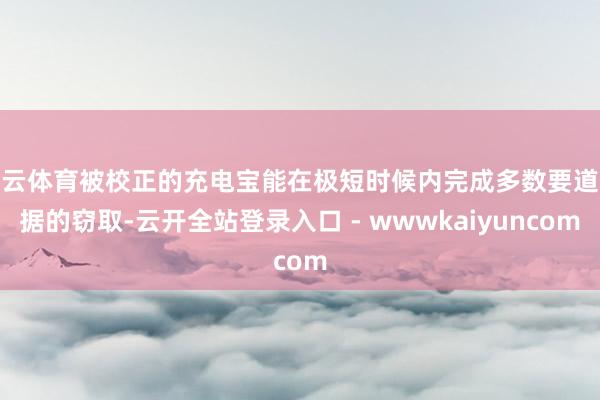 开云体育被校正的充电宝能在极短时候内完成多数要道数据的窃取-云开全站登录入口 - wwwkaiyuncom