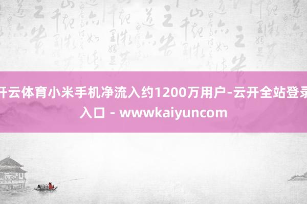开云体育小米手机净流入约1200万用户-云开全站登录入口 - wwwkaiyuncom