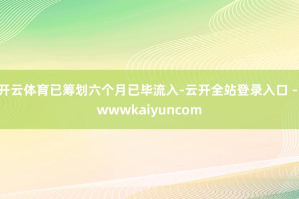 开云体育已筹划六个月已毕流入-云开全站登录入口 - wwwkaiyuncom